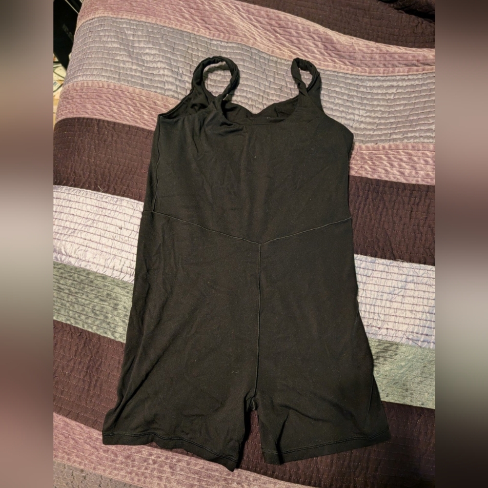 Aerie OFFLINE Real Me™ Scoop‑Back Romper – Black, Size L
